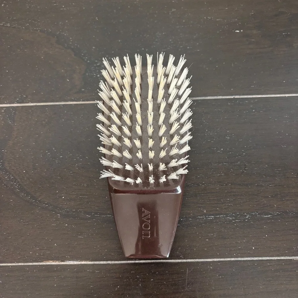 Vintage Avon Hair Brush and Comb Valet Set | Brown Lion Crest‎ | Palm Brush